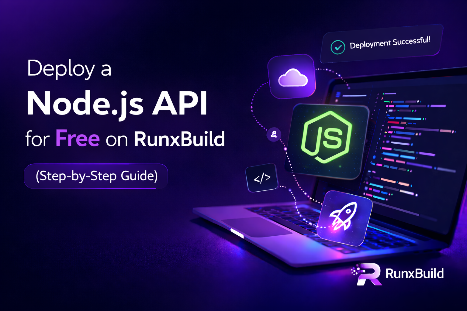 Deploy a Node.js API for Free on RunxBuild using GitHub build settings and RunxBuild deploy logs