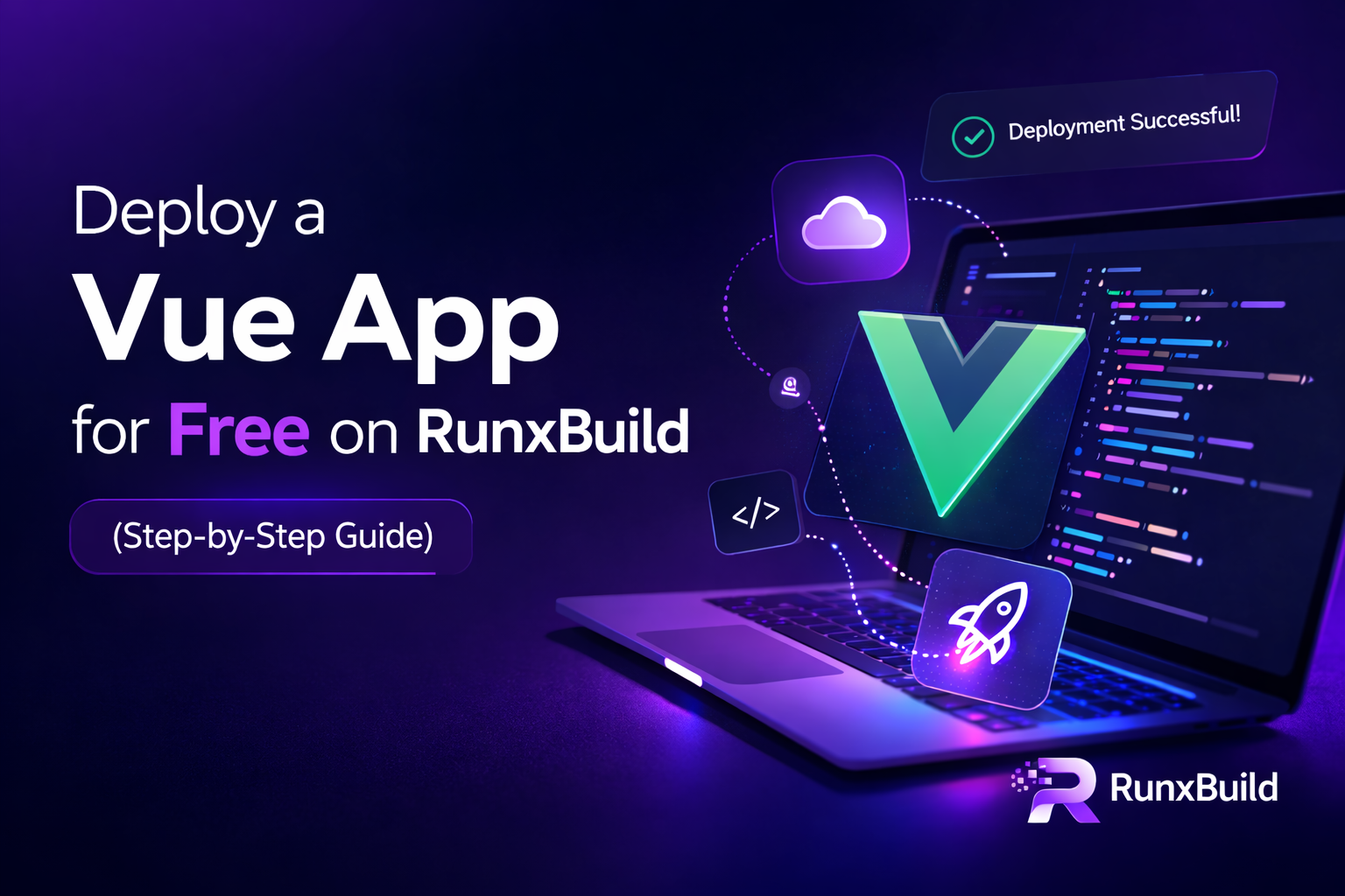 Deploy a Vue App for Free on RunxBuild using GitHub build settings and RunxBuild deploy logs