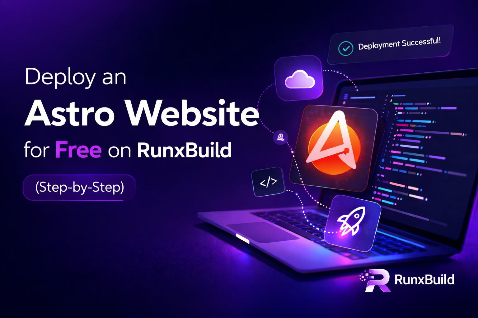 Deploy an Astro Website for Free using GitHub build settings and RunxBuild deploy logs